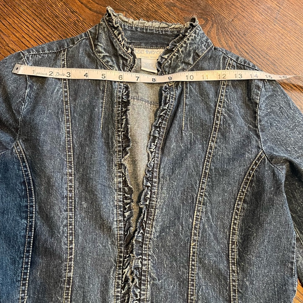 Blue bayouWomen's casual Blue Jean Jacket size S 100% cotton - Picture 10 of 16